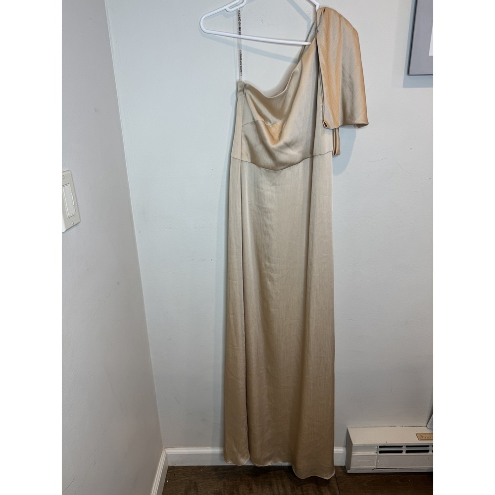 Sachin & Babi Dress Womens 8 Neutral One Shoulder Gown Maxi Elegant Formal‎ New